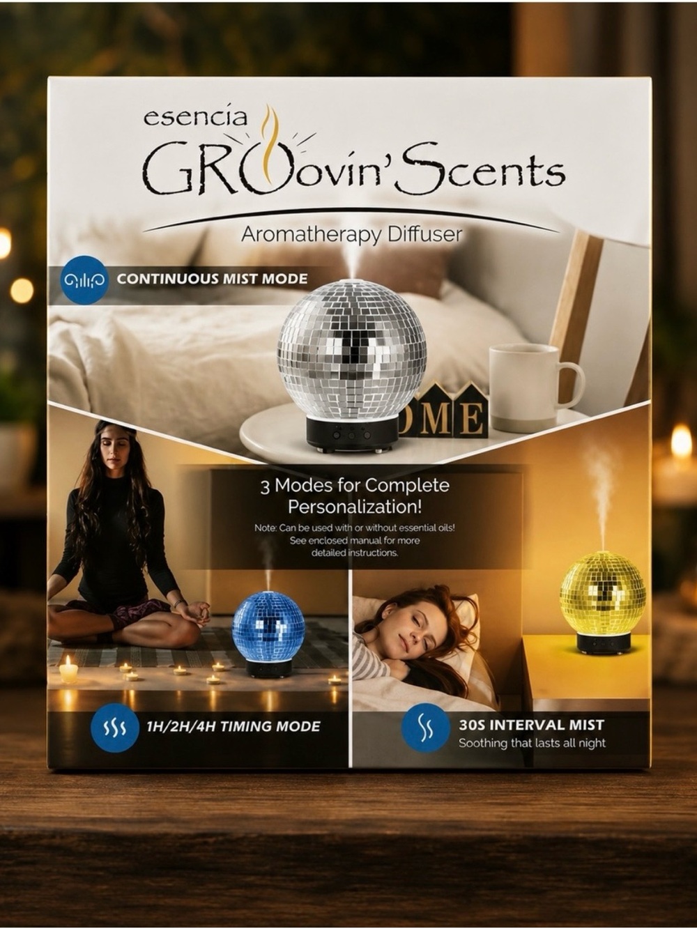 Disco Ball Diffuser : Rotating Aromatherapy Diffuser, Maximalist Decor 7 colors